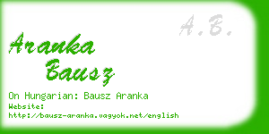 aranka bausz business card